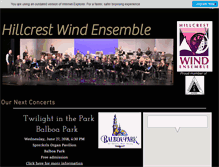 Tablet Screenshot of hillcrestwindensemble.com